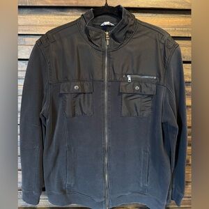 Calvin Klein Mens Black‎ Bomber Jacket XL Lightweight Knit Full Zip Pockets